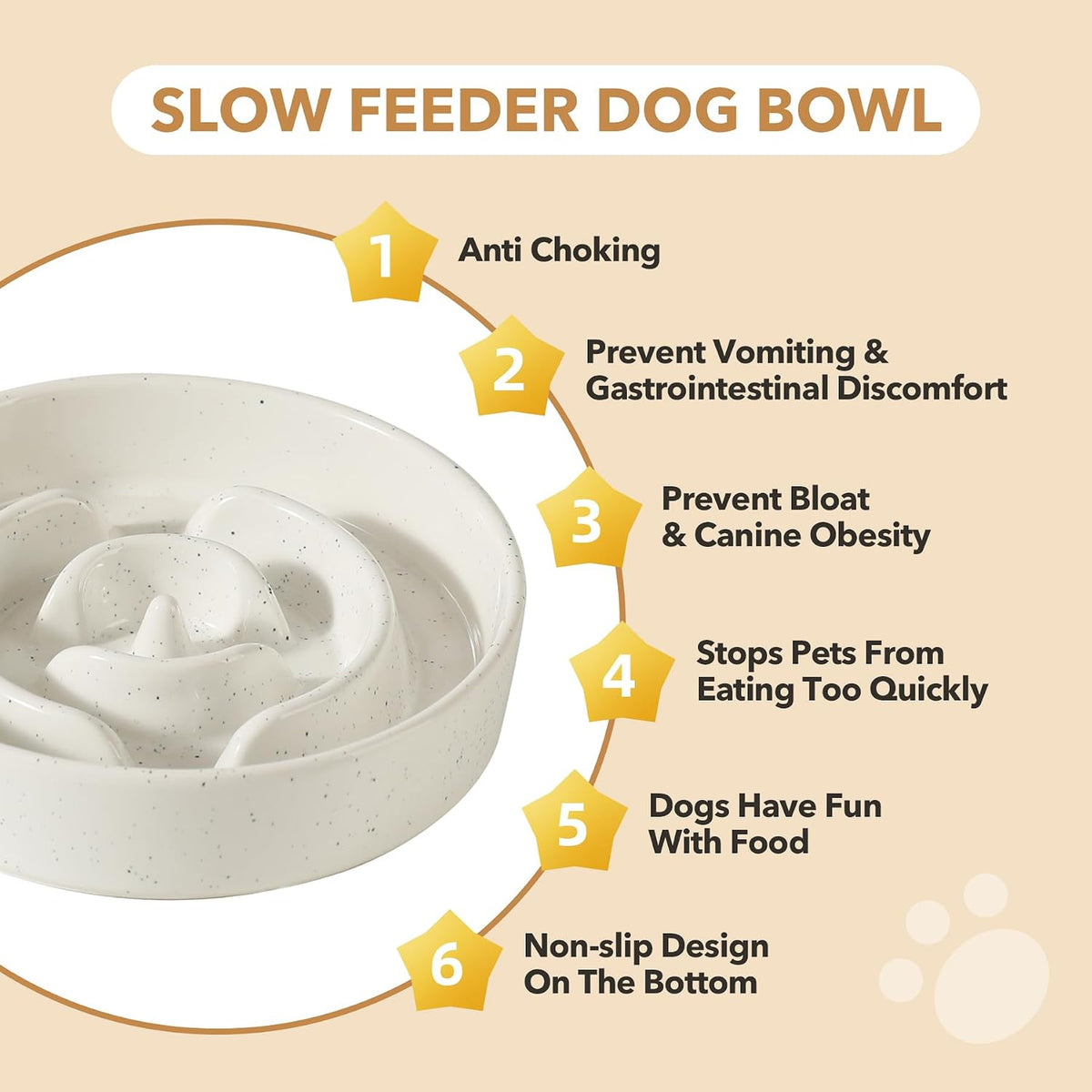 Raised Slow Feeder Dog Bowls, Elevated Dog Bowls Slow Feeder Set