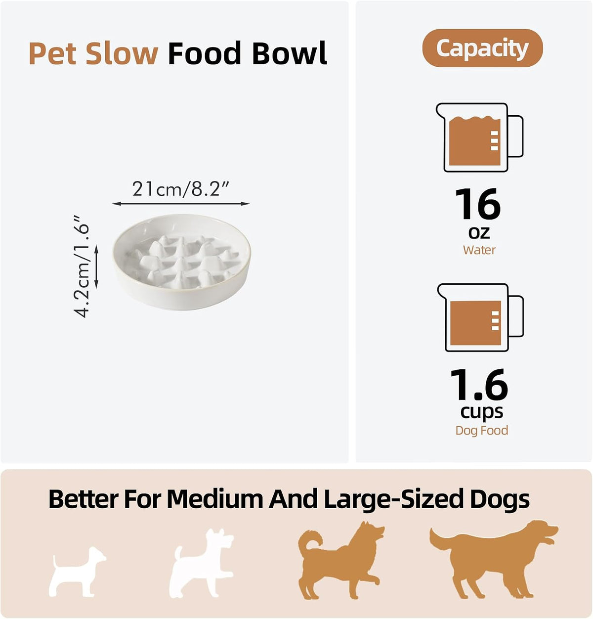 Raised Slow Feeder Dog Bowls, Elevated Dog Bowls Slow Feeder Set