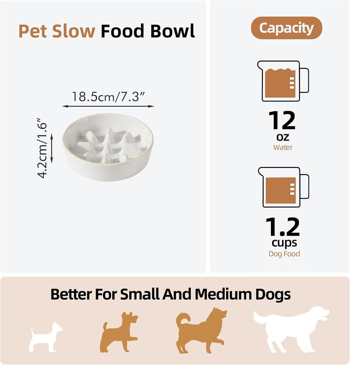 Raised Slow Feeder Dog Bowls, Elevated Dog Bowls Slow Feeder Set