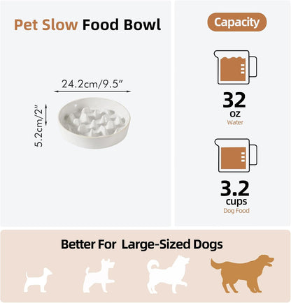 Raised Slow Feeder Dog Bowls, Elevated Dog Bowls Slow Feeder Set