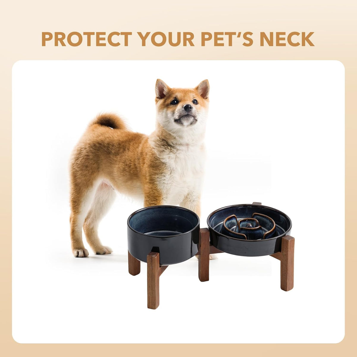 Raised Slow Feeder Dog Bowls, Elevated Dog Bowls Slow Feeder Set