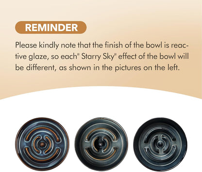 Raised Slow Feeder Dog Bowls, Elevated Dog Bowls Slow Feeder Set