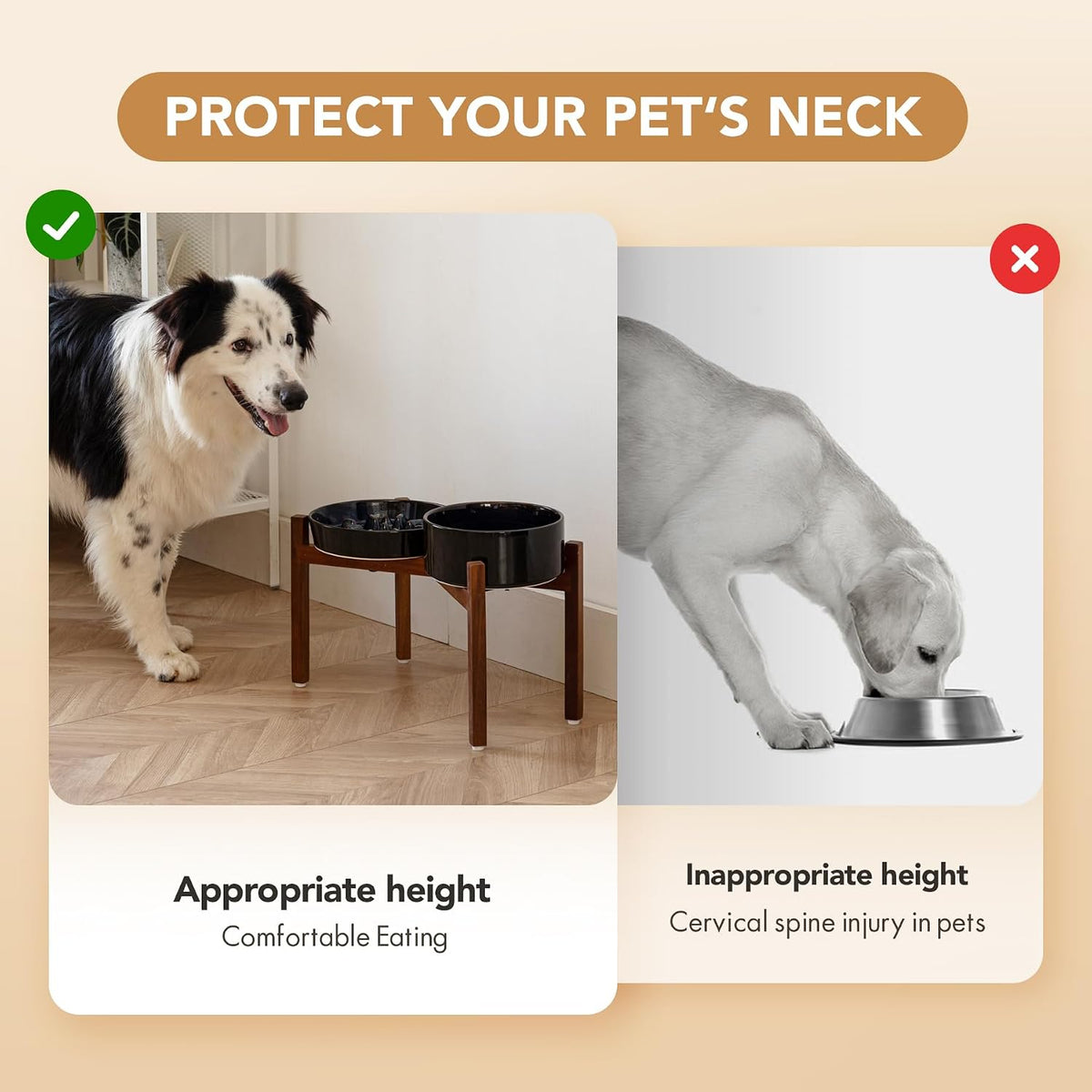 Raised Slow Feeder Dog Bowls, Elevated Dog Bowls Slow Feeder Set