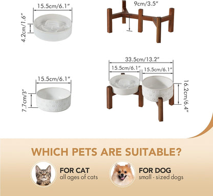 Raised Slow Feeder Dog Bowls, Elevated Dog Bowls Slow Feeder Set
