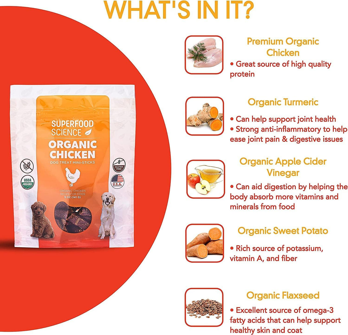 Hypoallergenic Healthy Dog Treats: Plant-Based Vegetarian Dog Snacks w/ Kelp, Sweet Potato, Chia, Flaxseed, Coconut Oil for Skin & Coat, Grain & Gluten-Free Vegan Protein Dog Treats Training, 5 oz