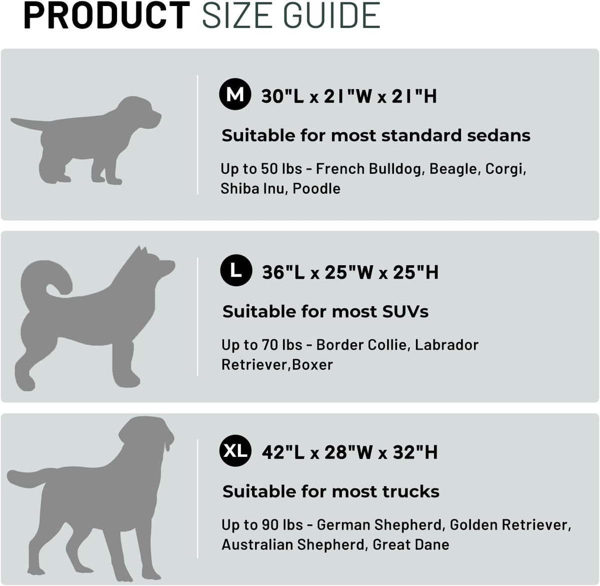 36 Inch Collapsible Dog Crate for Large Dogs, Travel Dog Crate Grey