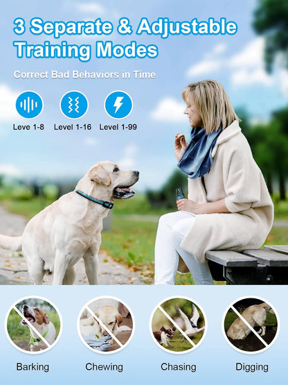 Dog Shock Collar 2 Dogs (5-120Lbs) - 3300 ft Waterproof Training Collar for Dogs Large Medium Small with Rechargeable Remote, Beep (1-8) Vibration (1-16) and Humane Shock (1-99) Modes