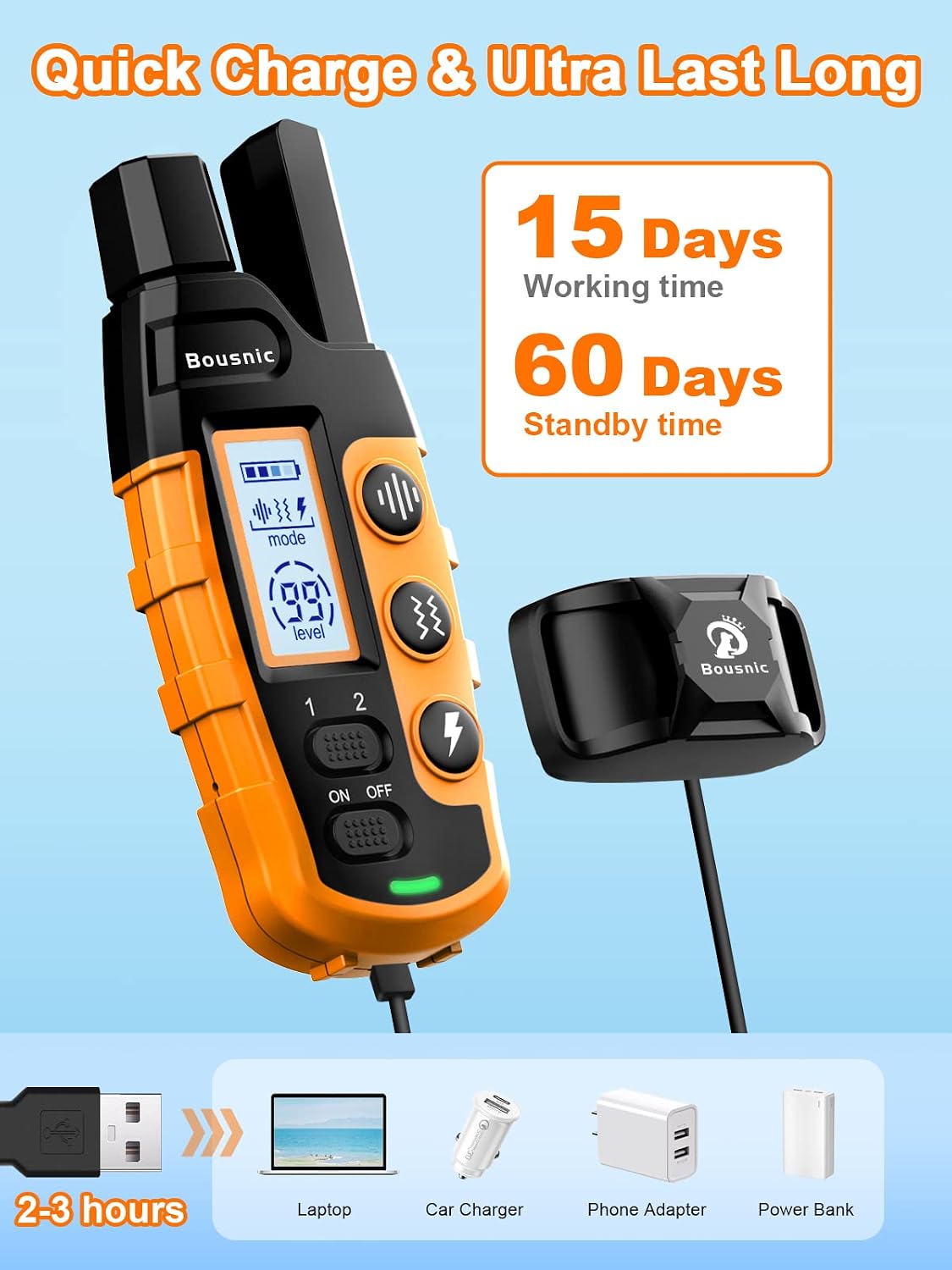 Dog Shock Collar 2 Dogs (5-120Lbs) - 3300 ft Waterproof Training Collar for Dogs Large Medium Small with Rechargeable Remote, Beep (1-8) Vibration (1-16) and Humane Shock (1-99) Modes