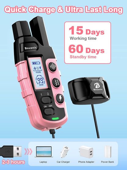 Dog Shock Collar 2 Dogs (5-120Lbs) - 3300 ft Waterproof Training Collar for Dogs Large Medium Small with Rechargeable Remote, Beep (1-8) Vibration (1-16) and Humane Shock (1-99) Modes