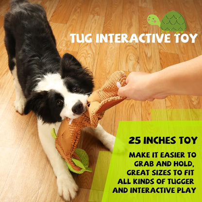Dog Puzzle Enrichment Toy, Squeaky Crinkle Plush Turtle Puppy Toy