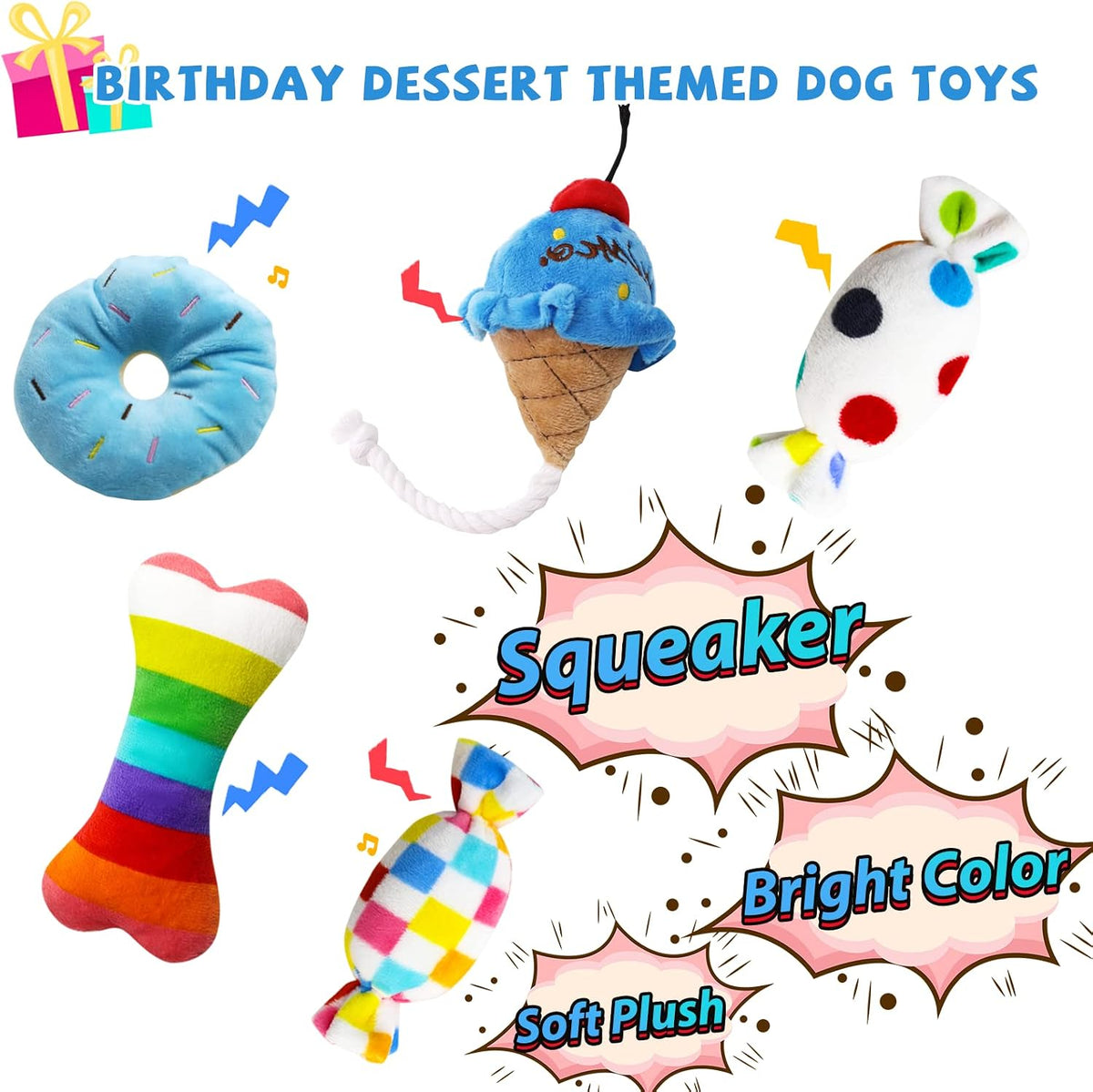Dog Puzzle Enrichment Toy, Squeaky Crinkle Plush Turtle Puppy Toy