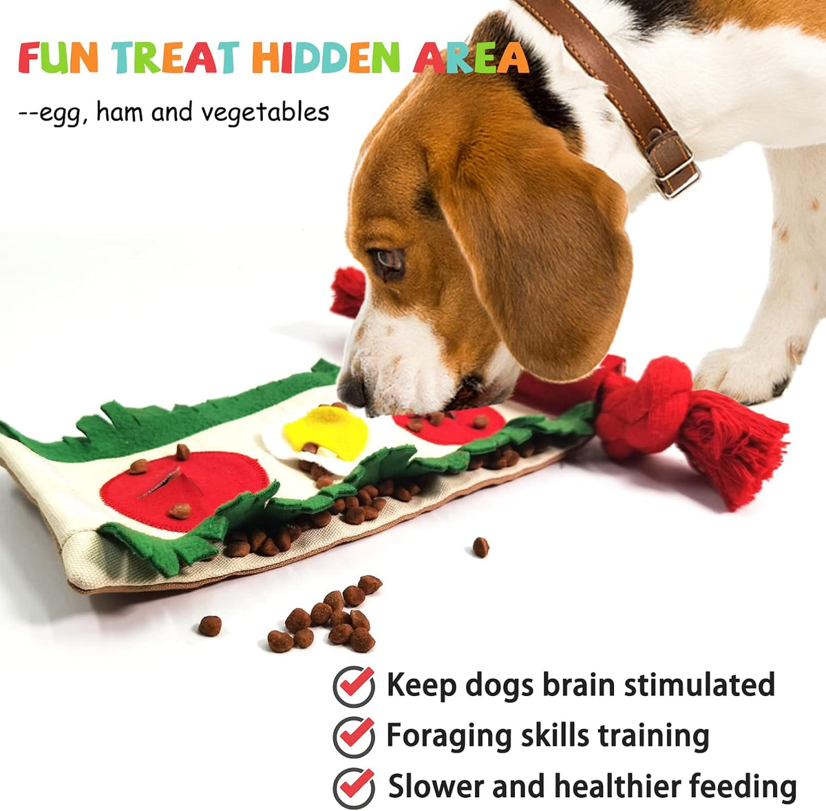 Dog Puzzle Enrichment Toy, Squeaky Crinkle Plush Turtle Puppy Toy