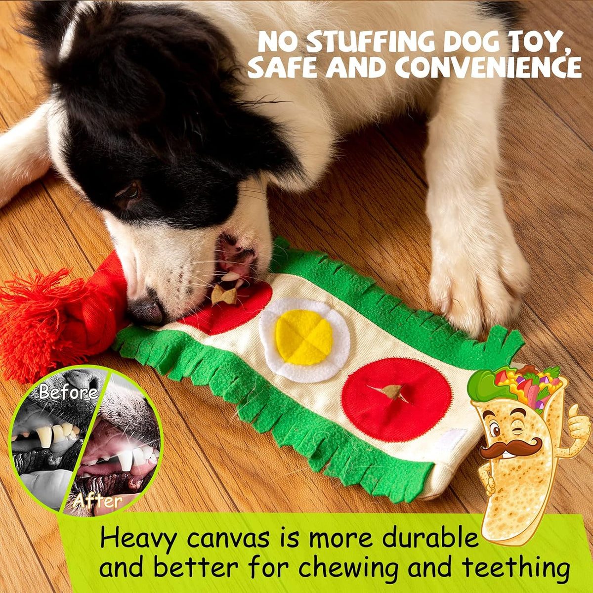 Dog Puzzle Enrichment Toy, Squeaky Crinkle Plush Turtle Puppy Toy