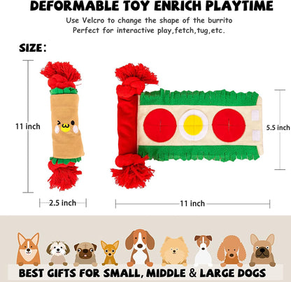 Dog Puzzle Enrichment Toy, Squeaky Crinkle Plush Turtle Puppy Toy