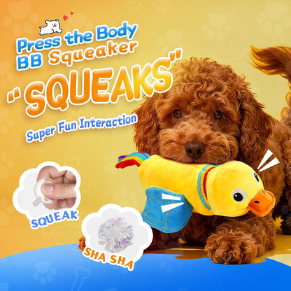 Dog Puzzle Enrichment Toy, Squeaky Crinkle Plush Turtle Puppy Toy