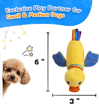 Dog Puzzle Enrichment Toy, Squeaky Crinkle Plush Turtle Puppy Toy