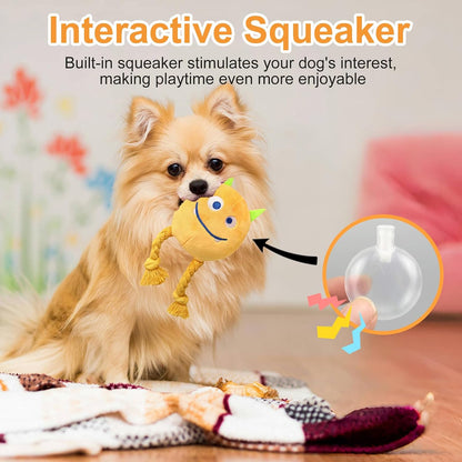 Dog Puzzle Enrichment Toy, Squeaky Crinkle Plush Turtle Puppy Toy
