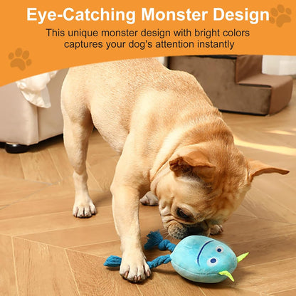 Dog Puzzle Enrichment Toy, Squeaky Crinkle Plush Turtle Puppy Toy