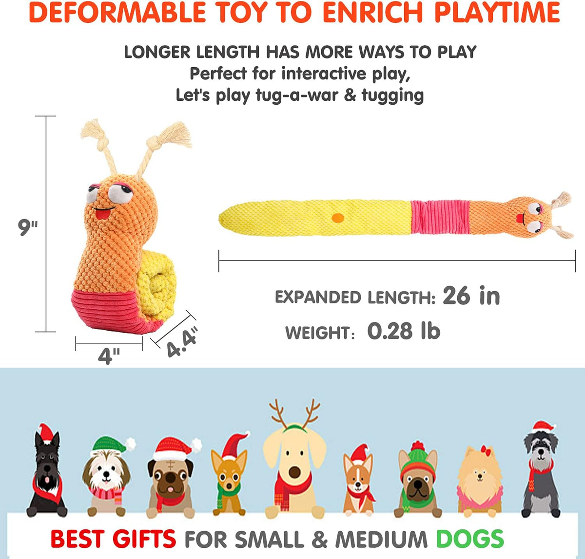 Dog Puzzle Enrichment Toy, Squeaky Crinkle Plush Turtle Puppy Toy