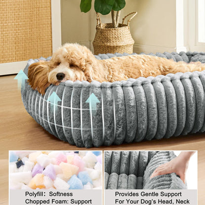 Medium Dog Bed Calming Cat Bed for Indoor Cats 24’’x20’’SageGrey