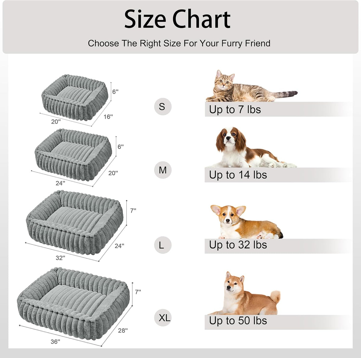 Medium Dog Bed Calming Cat Bed for Indoor Cats 24’’x20’’SageGrey
