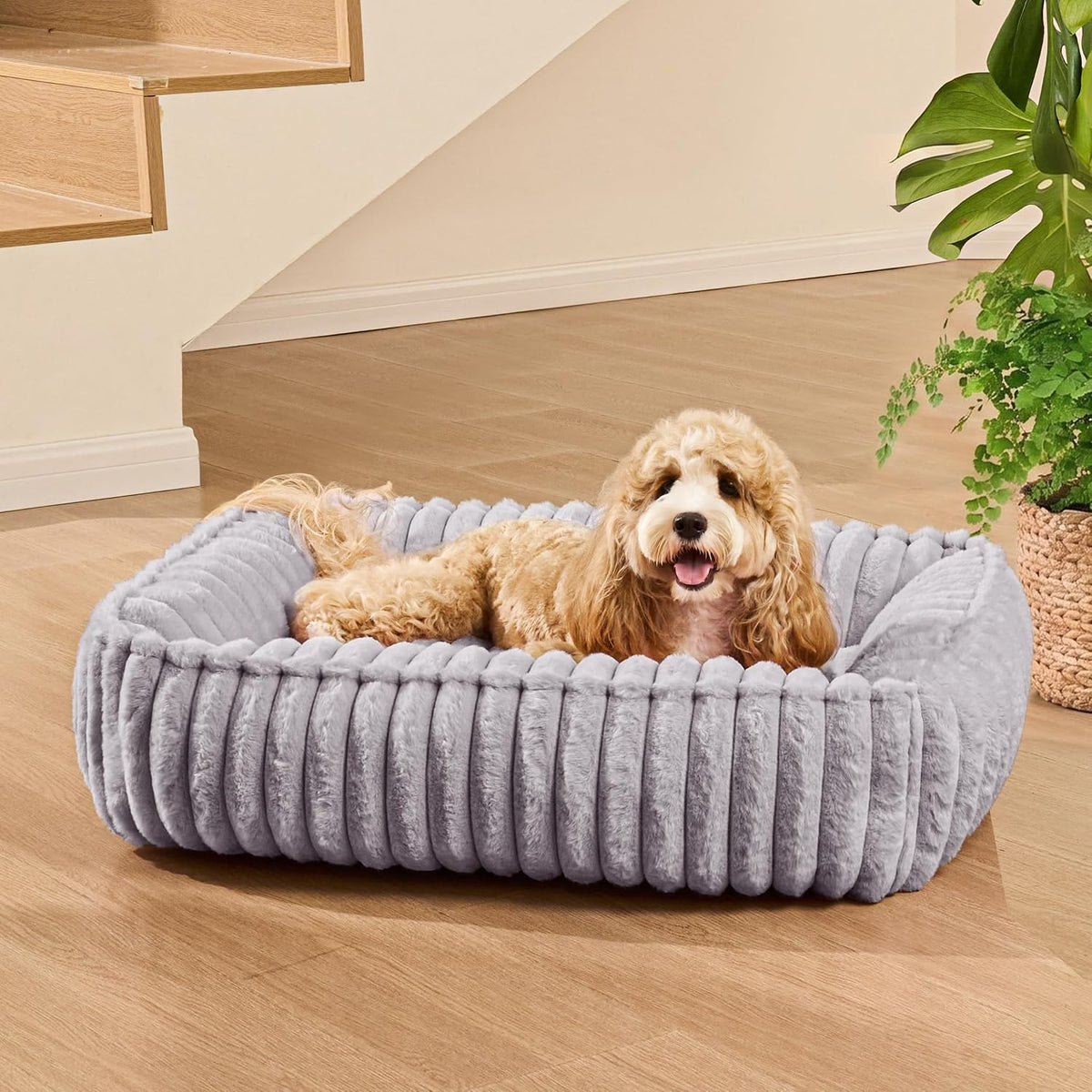 Medium Dog Bed Calming Cat Bed for Indoor Cats 24’’x20’’SageGrey