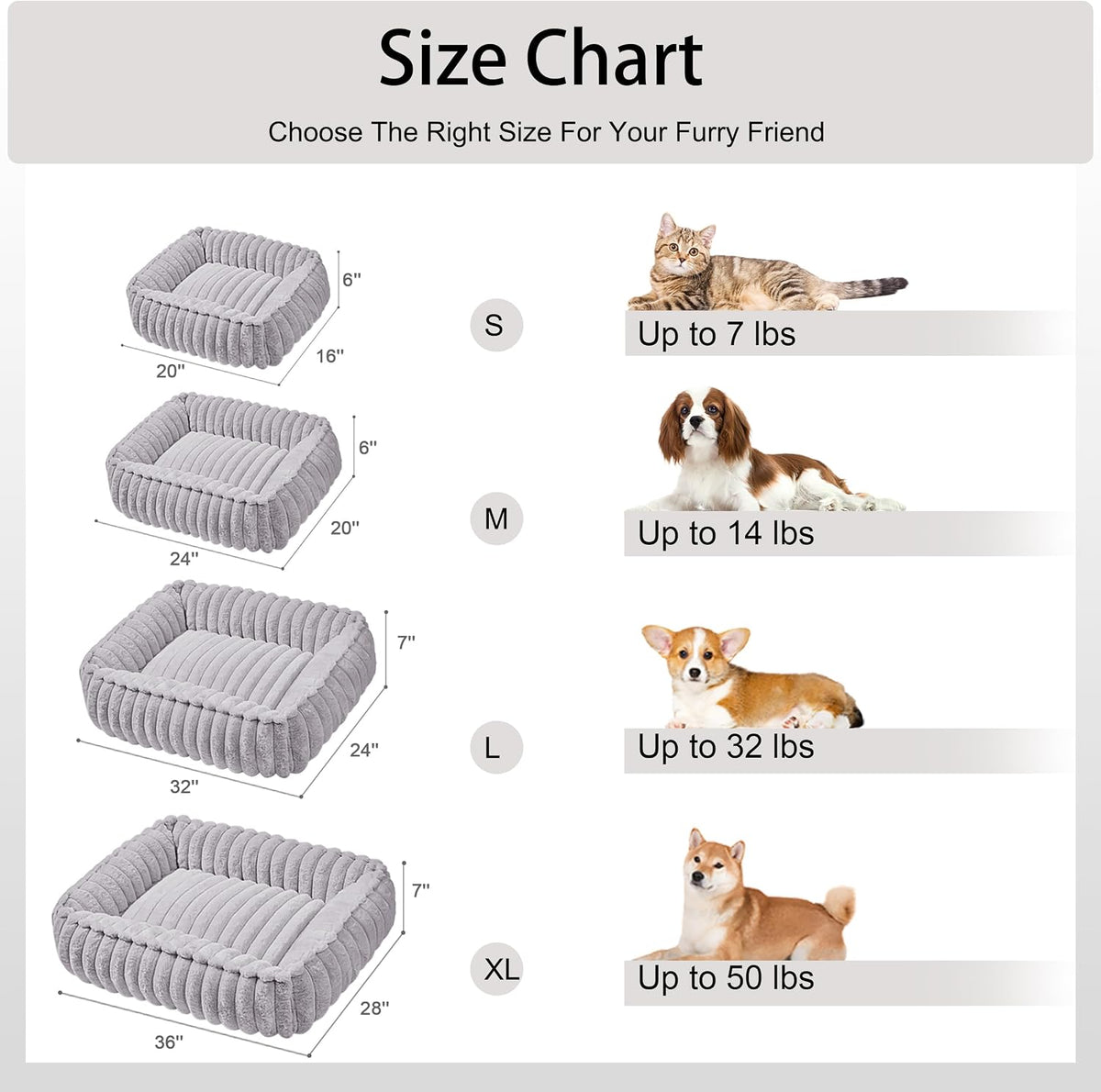 Medium Dog Bed Calming Cat Bed for Indoor Cats 24’’x20’’SageGrey