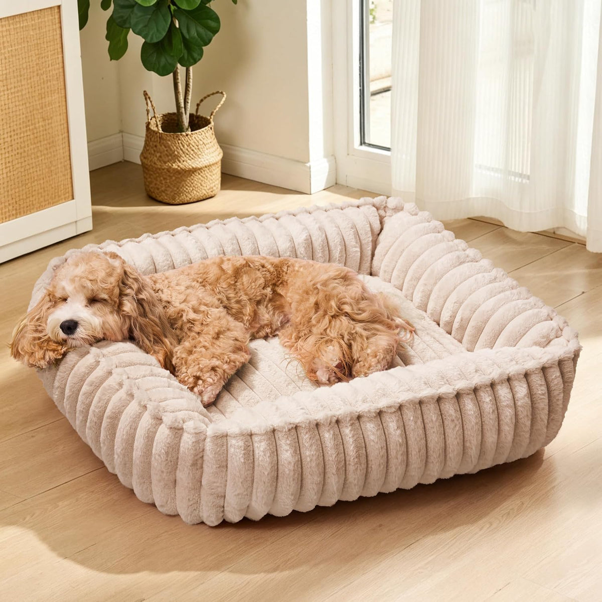 Medium Dog Bed Calming Cat Bed for Indoor Cats 24’’x20’’SageGrey