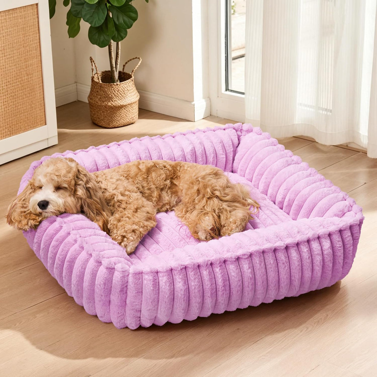 Medium Dog Bed Calming Cat Bed for Indoor Cats 24’’x20’’SageGrey