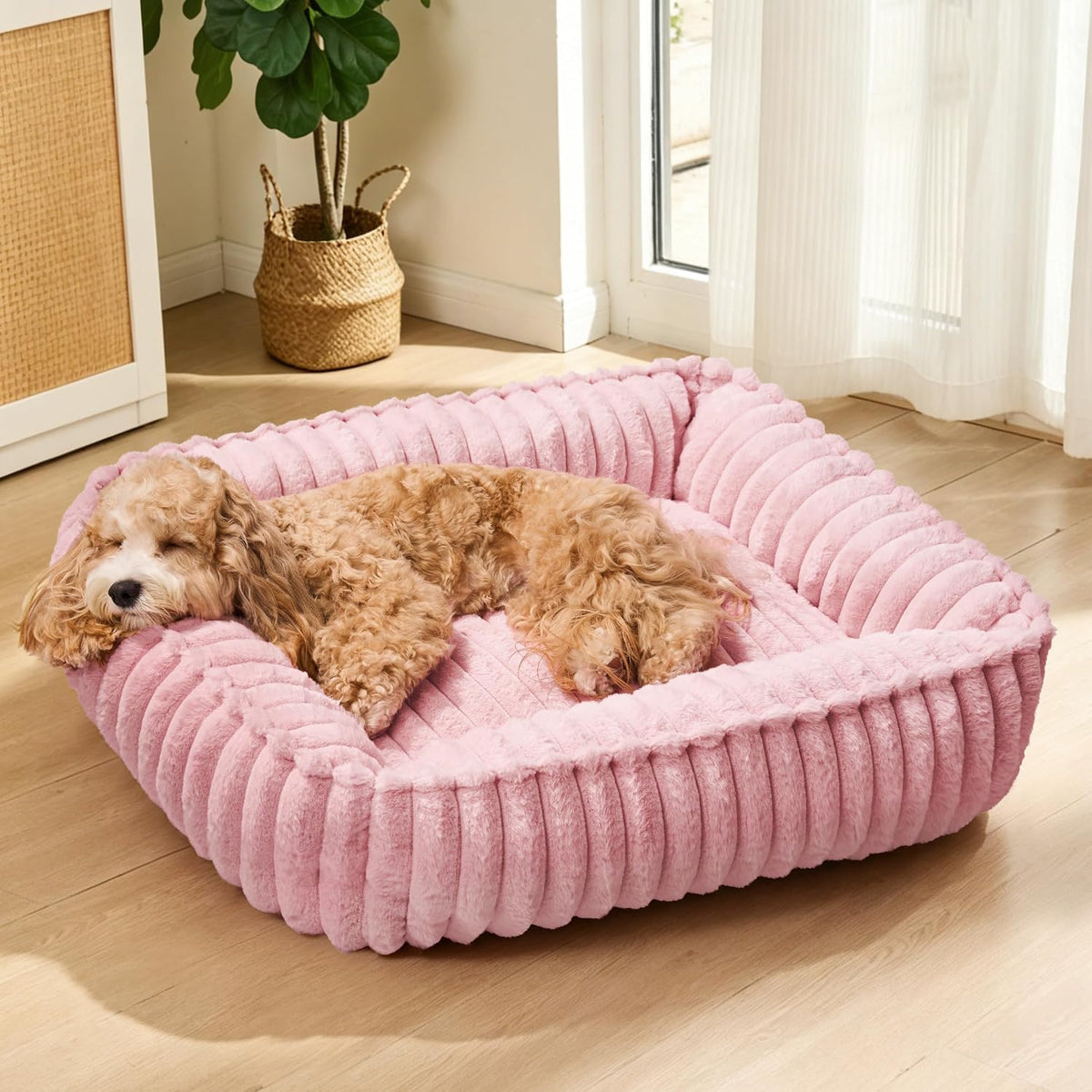 Medium Dog Bed Calming Cat Bed for Indoor Cats 24’’x20’’SageGrey
