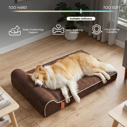 Orthopedic Dog Bed, Slate Grey 50''x36''x10'', Memory Foam
