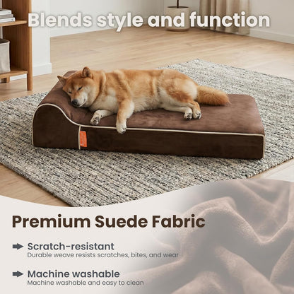 Orthopedic Dog Bed, Slate Grey 50''x36''x10'', Memory Foam