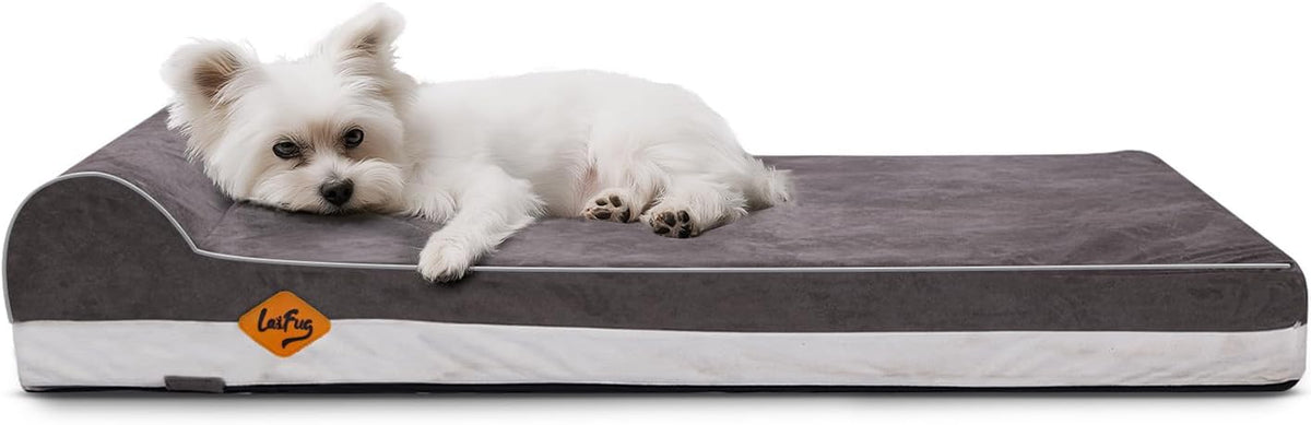 Orthopedic Dog Bed, Slate Grey 50''x36''x10'', Memory Foam