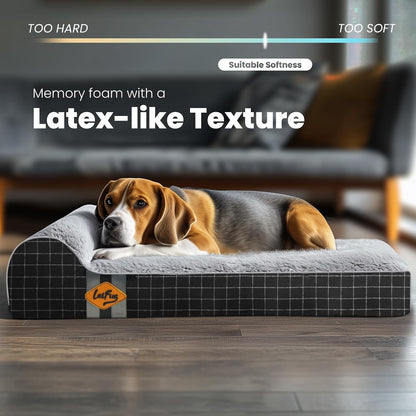 Orthopedic Dog Bed, Slate Grey 50''x36''x10'', Memory Foam