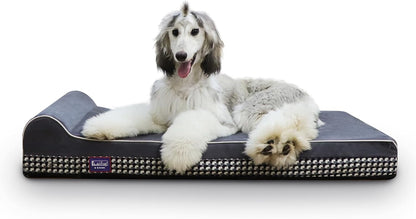 Orthopedic Dog Bed, Slate Grey 50''x36''x10'', Memory Foam