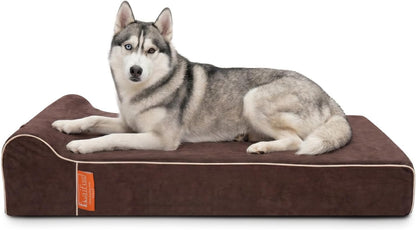 Orthopedic Dog Bed, Slate Grey 50''x36''x10'', Memory Foam