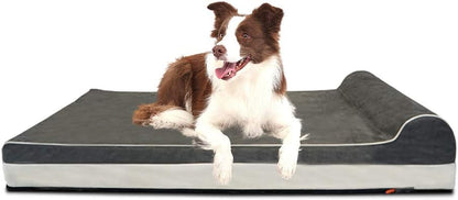 Orthopedic Dog Bed, Slate Grey 50''x36''x10'', Memory Foam