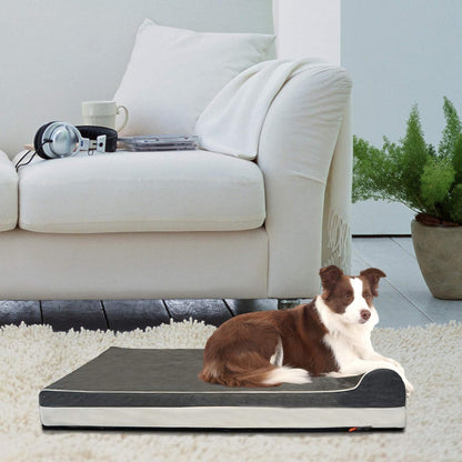 Orthopedic Dog Bed, Slate Grey 50''x36''x10'', Memory Foam
