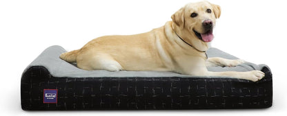 Orthopedic Dog Bed, Slate Grey 50''x36''x10'', Memory Foam