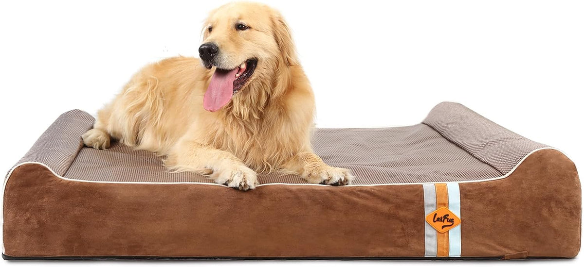 Orthopedic Dog Bed, Slate Grey 50''x36''x10'', Memory Foam