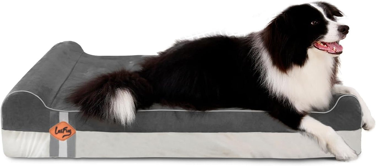 Orthopedic Dog Bed, Slate Grey 50''x36''x10'', Memory Foam