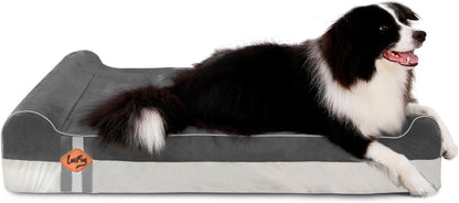Orthopedic Dog Bed, Slate Grey 50''x36''x10'', Memory Foam
