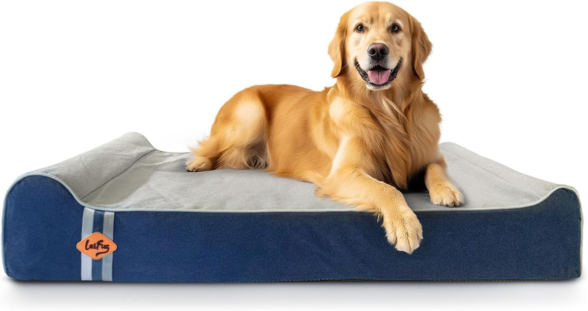Orthopedic Dog Bed, Slate Grey 50''x36''x10'', Memory Foam