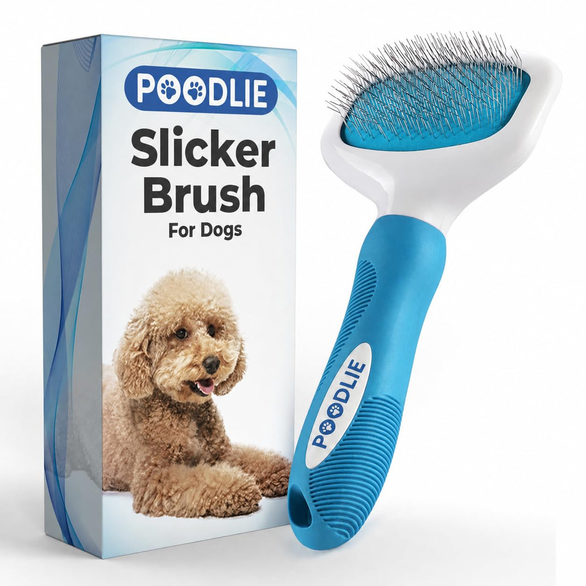 Poodle Pet Slicker Brush - For Dogs, Cats, Rabbits - Matted/Loose Fur, Knots - Suitable for Doodle/Goldendoodle Grooming and Shredding Short/Long Hair