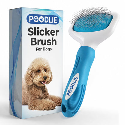 Poodle Pet Slicker Brush - For Dogs, Cats, Rabbits - Matted/Loose Fur, Knots - Suitable for Doodle/Goldendoodle Grooming and Shredding Short/Long Hair