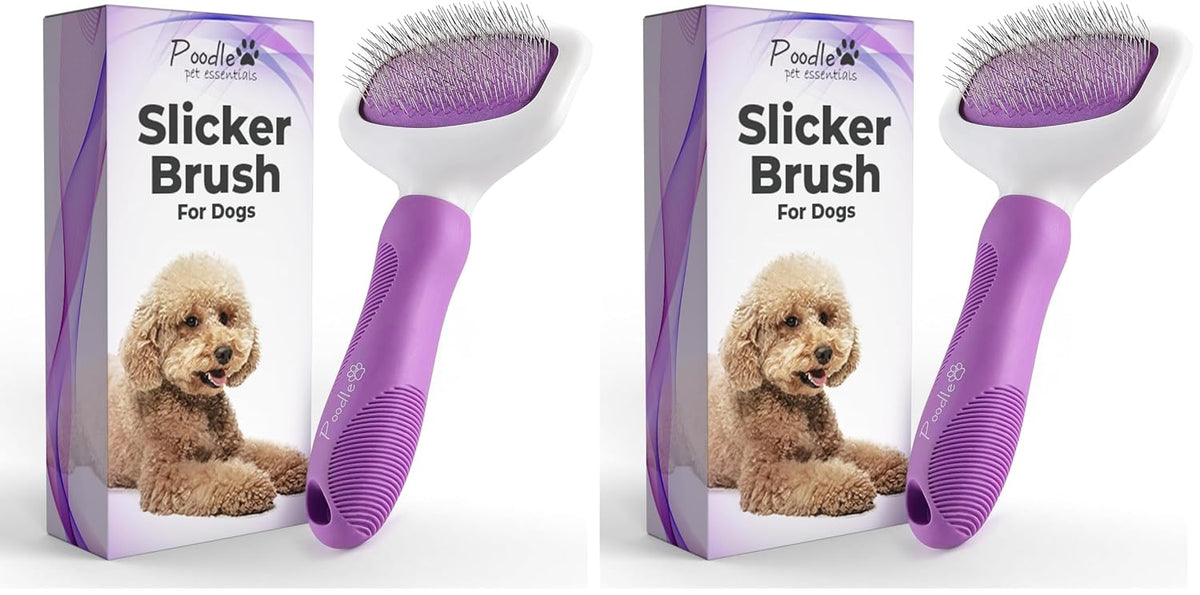 Poodle Pet Slicker Brush - For Dogs, Cats, Rabbits - Matted/Loose Fur, Knots - Suitable for Doodle/Goldendoodle Grooming and Shredding Short/Long Hair