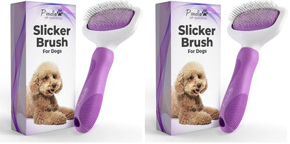Poodle Pet Slicker Brush - For Dogs, Cats, Rabbits - Matted/Loose Fur, Knots - Suitable for Doodle/Goldendoodle Grooming and Shredding Short/Long Hair