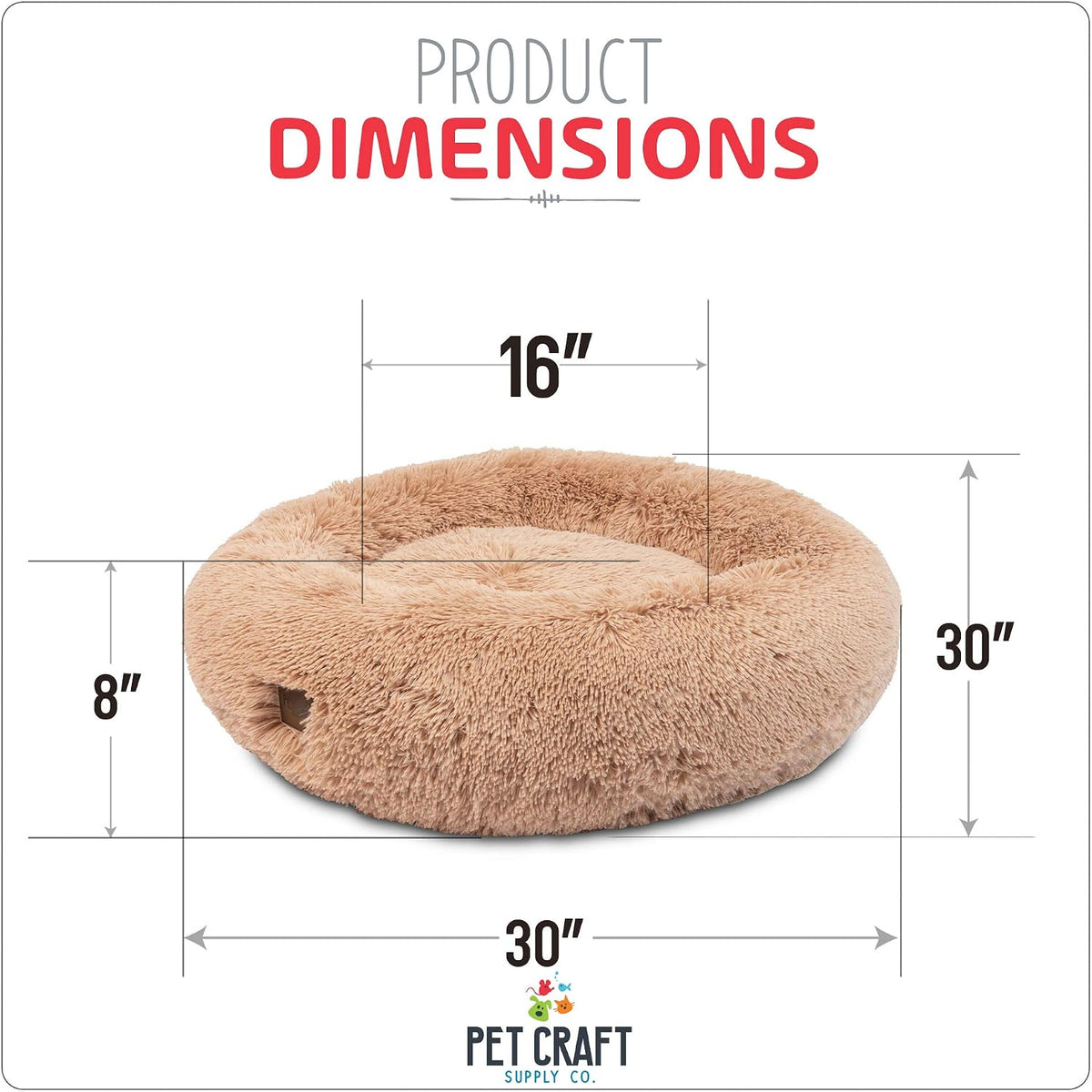Pet Craft Supply Ultra Plush Calming Anti-Anxiety Pet Bed - Includes Super Soft Comfort Blanket - Great Medium Dog, Puppy and Cat Bed