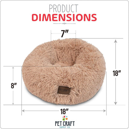 Pet Craft Supply Ultra Plush Calming Anti-Anxiety Pet Bed - Includes Super Soft Comfort Blanket - Great Medium Dog, Puppy and Cat Bed