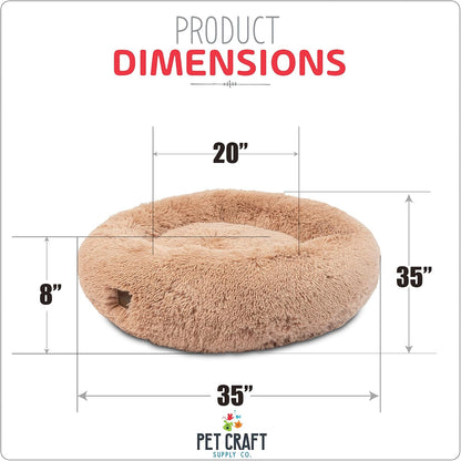 Pet Craft Supply Ultra Plush Calming Anti-Anxiety Pet Bed - Includes Super Soft Comfort Blanket - Great Medium Dog, Puppy and Cat Bed